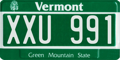 VT license plate XXU991