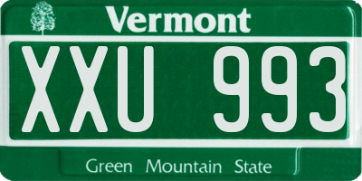 VT license plate XXU993