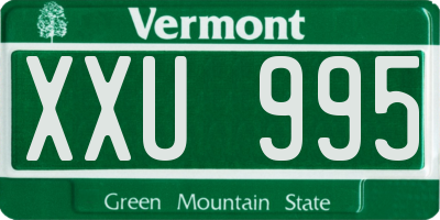 VT license plate XXU995