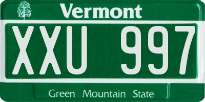 VT license plate XXU997