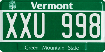 VT license plate XXU998