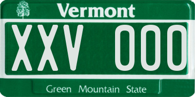 VT license plate XXV000