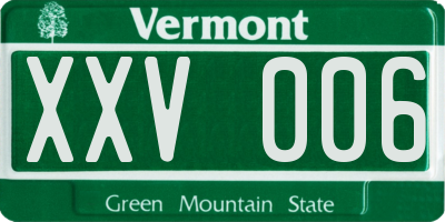 VT license plate XXV006