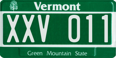 VT license plate XXV011