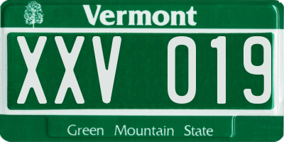 VT license plate XXV019