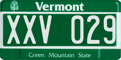 VT license plate XXV029