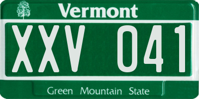 VT license plate XXV041