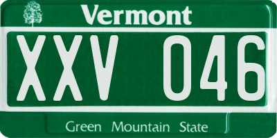 VT license plate XXV046