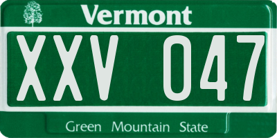 VT license plate XXV047