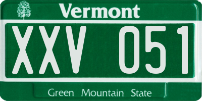 VT license plate XXV051