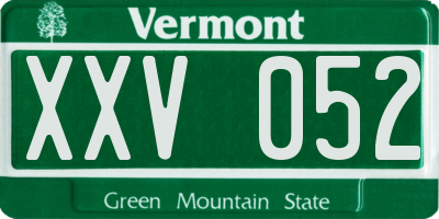 VT license plate XXV052
