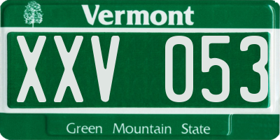 VT license plate XXV053
