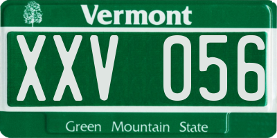 VT license plate XXV056