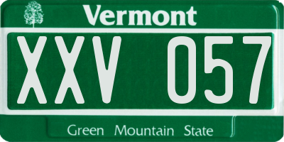 VT license plate XXV057