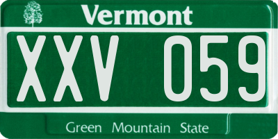 VT license plate XXV059