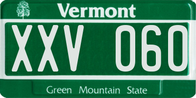 VT license plate XXV060