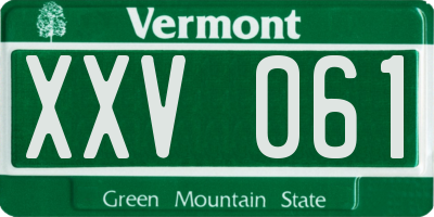 VT license plate XXV061