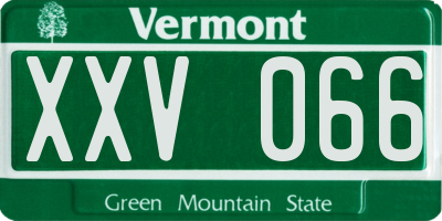 VT license plate XXV066