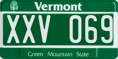 VT license plate XXV069