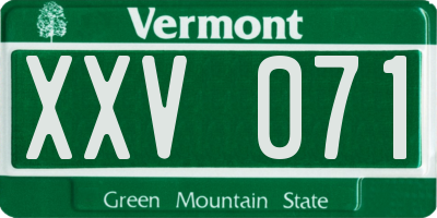 VT license plate XXV071