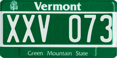 VT license plate XXV073