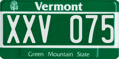 VT license plate XXV075
