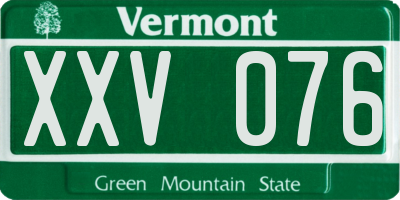 VT license plate XXV076