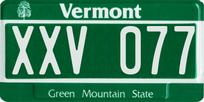 VT license plate XXV077
