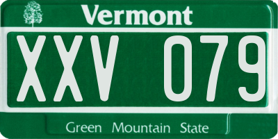 VT license plate XXV079