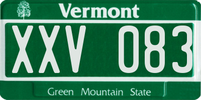 VT license plate XXV083