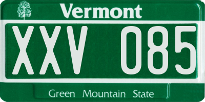 VT license plate XXV085