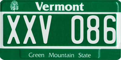 VT license plate XXV086