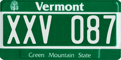 VT license plate XXV087