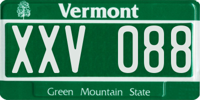 VT license plate XXV088
