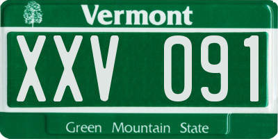 VT license plate XXV091