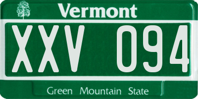 VT license plate XXV094