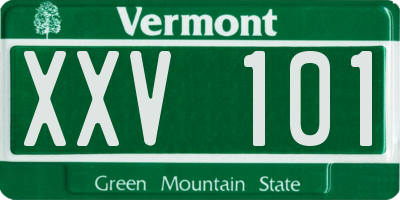 VT license plate XXV101