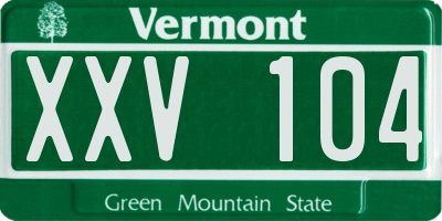 VT license plate XXV104