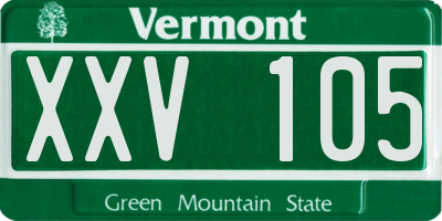 VT license plate XXV105