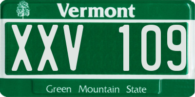 VT license plate XXV109