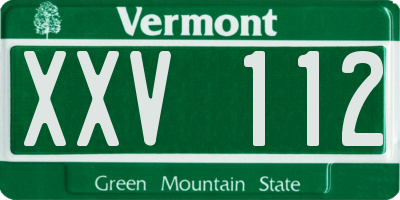VT license plate XXV112