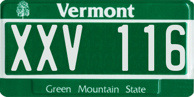 VT license plate XXV116