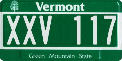 VT license plate XXV117