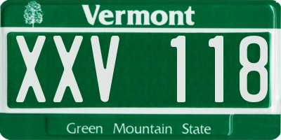 VT license plate XXV118