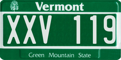 VT license plate XXV119