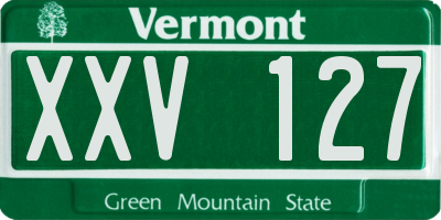 VT license plate XXV127