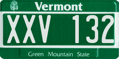 VT license plate XXV132