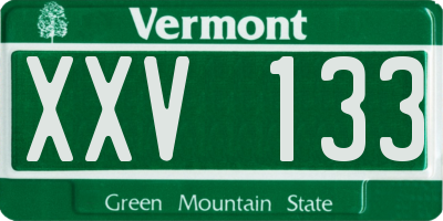 VT license plate XXV133