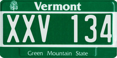 VT license plate XXV134
