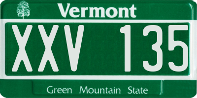 VT license plate XXV135